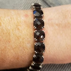 Smoky Quartz and Sterling Silver Bracelet